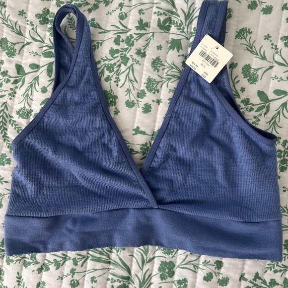 NWT Anthropologie Eva Seamless Surplice Bralette - size M/L color blue - Picture 5 of 6